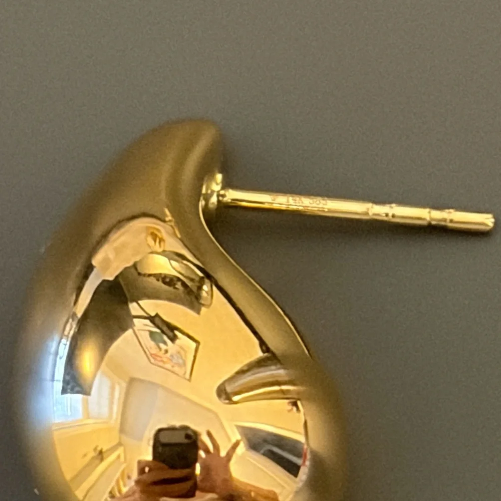 14k Gold Teardrop Earrings - Picture 6 of 8